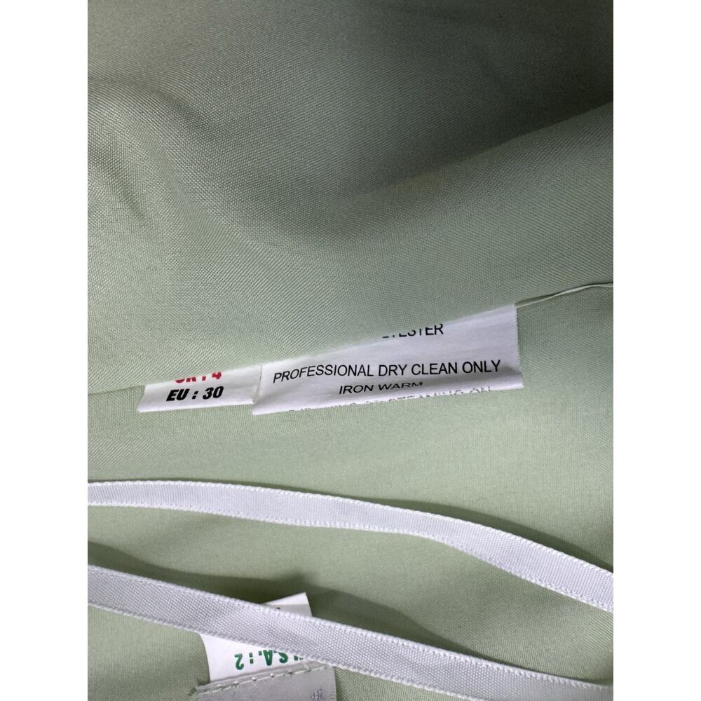 B2 Women's Green Satin Halter Crepe Back Mini Dress Size 2 - Picture 7 of 11